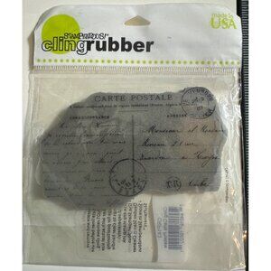 Stampendous Cling Rubber Stamp Carte Postale Design Distressed Postcard